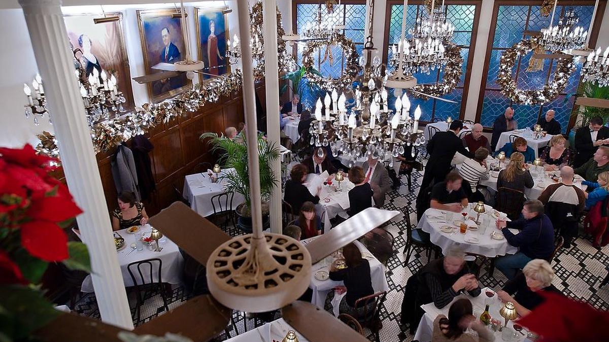 Arnaud’s is one of the Creole restaurants offering Reveillon menus during December.