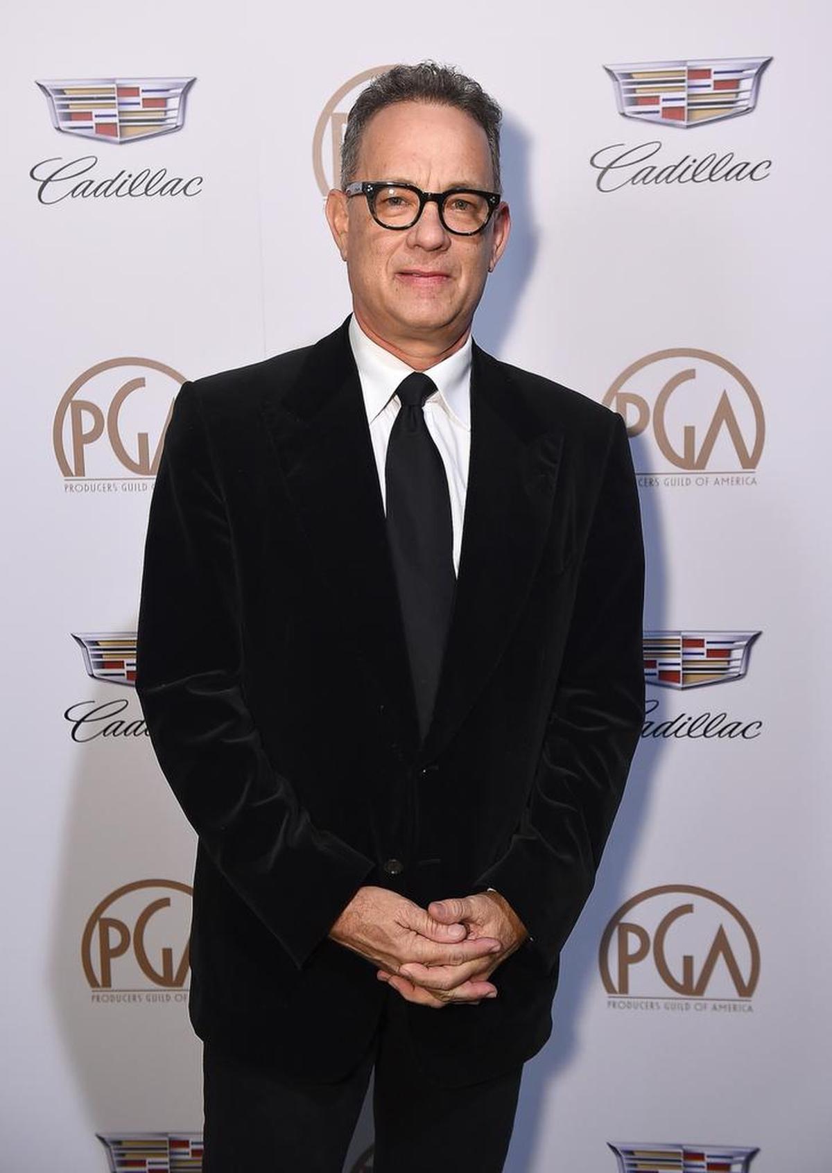 Tom Hanks, here attending the 29th Producers Guild Awards on January 20, will play Fred Rogers in the biopic “You Are My Friend.”