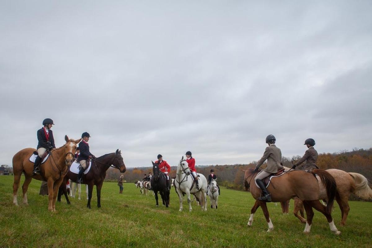 Hunters waited Nov. 4 to start the first hunt of the season after the Blessing of the Hounds at the Iroquois Hunt Club.