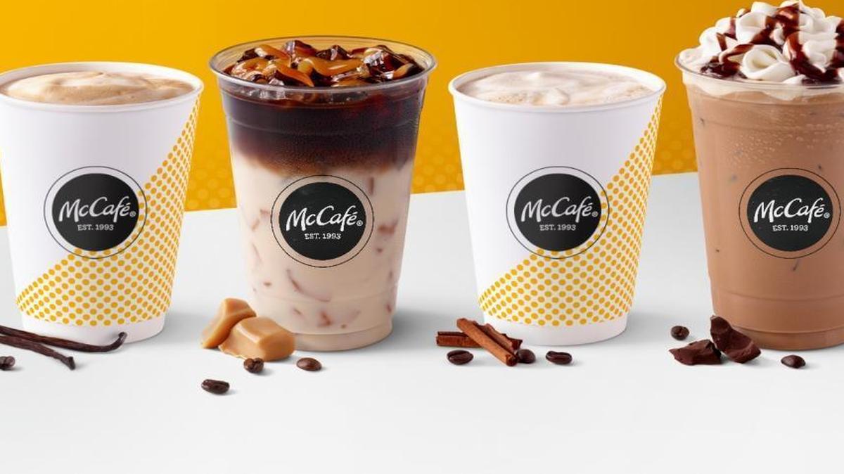 The new McCafé drinks, including the caramel macchiato, the cappuccino and the Americano espresso, are available hot or cold, and for a limited time are $2.