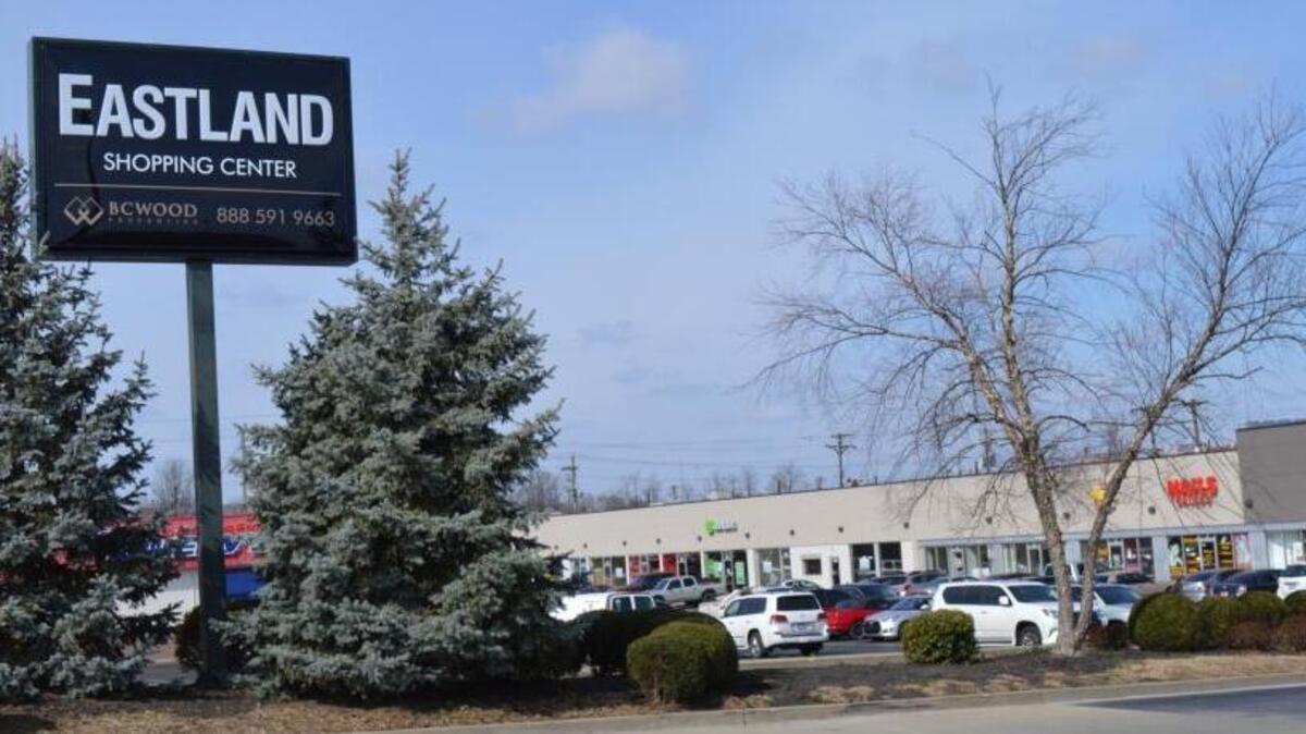 Eastland Shopping Center’s new pylon sign is part of its $1.5 million renovation.