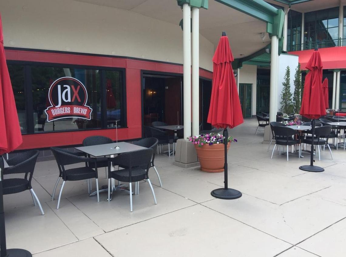 The former Jax Burgers & Brews space at Lexington Green has indoor and patio seating next to the lake.