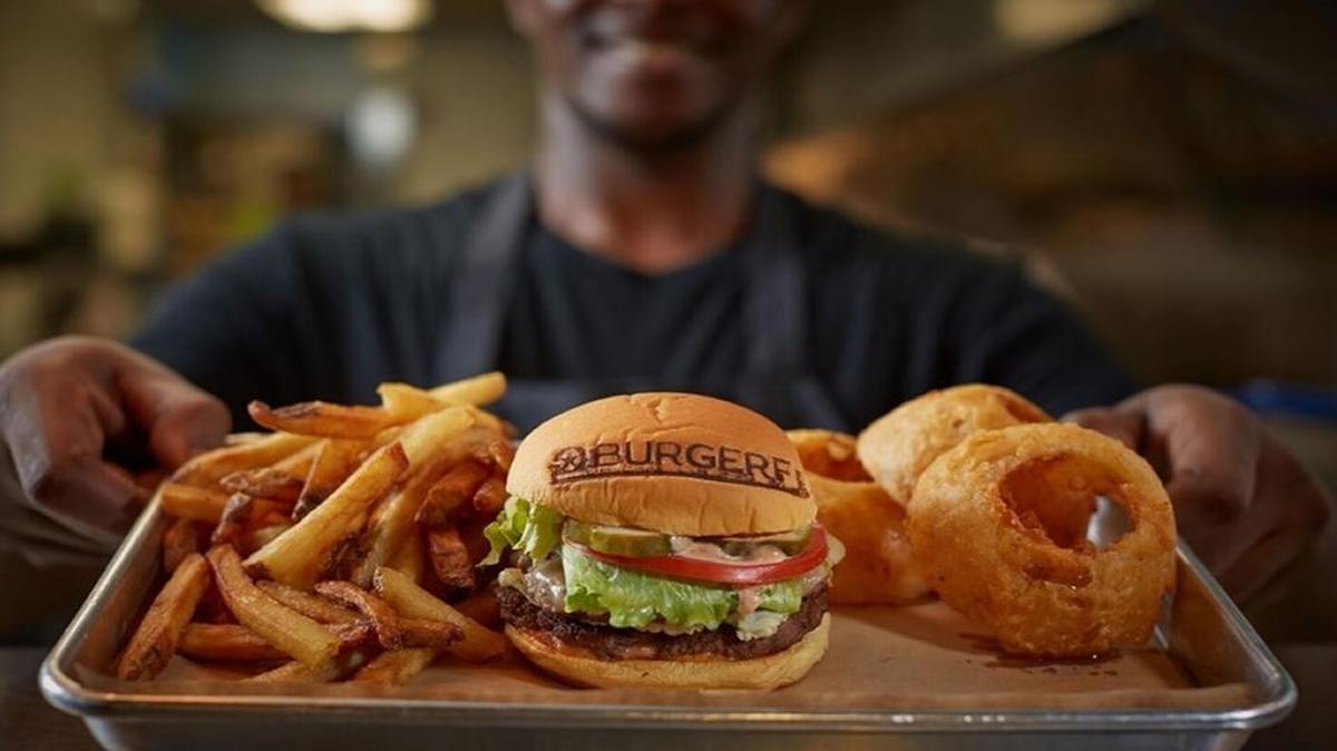 BurgerFi, at Rose and Euclid, will open Monday. It will serve all-natural beef burgers, a veggie burger and the Beyond Burger.