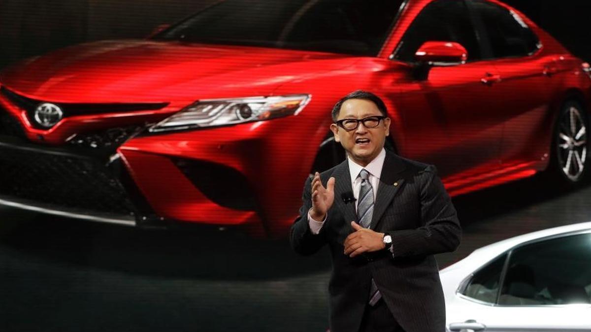 Toyota President Akio Toyoda introduced the 2018 Toyota Camry earlier this year at the North American International Auto Show. A back-to-back profit decline forecast for Toyota would be the first for Japan’s largest automaker since 1994 and a setback for Toyoda, who has made it a goal to insulate the company from the boom-and-bust cycles in the auto industry.