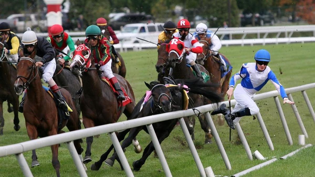 Jockey Julien R. Leparoux was thrown from Here Comes Frazier during the Bourbon Stakes at Keeneland in 2011.