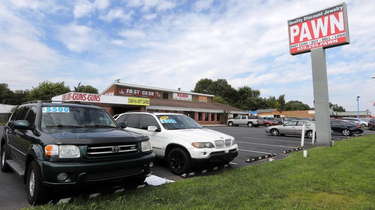 This pawn shop with cars for sale is in the former Lexington Clinic office at 450 East New Circle Road.
