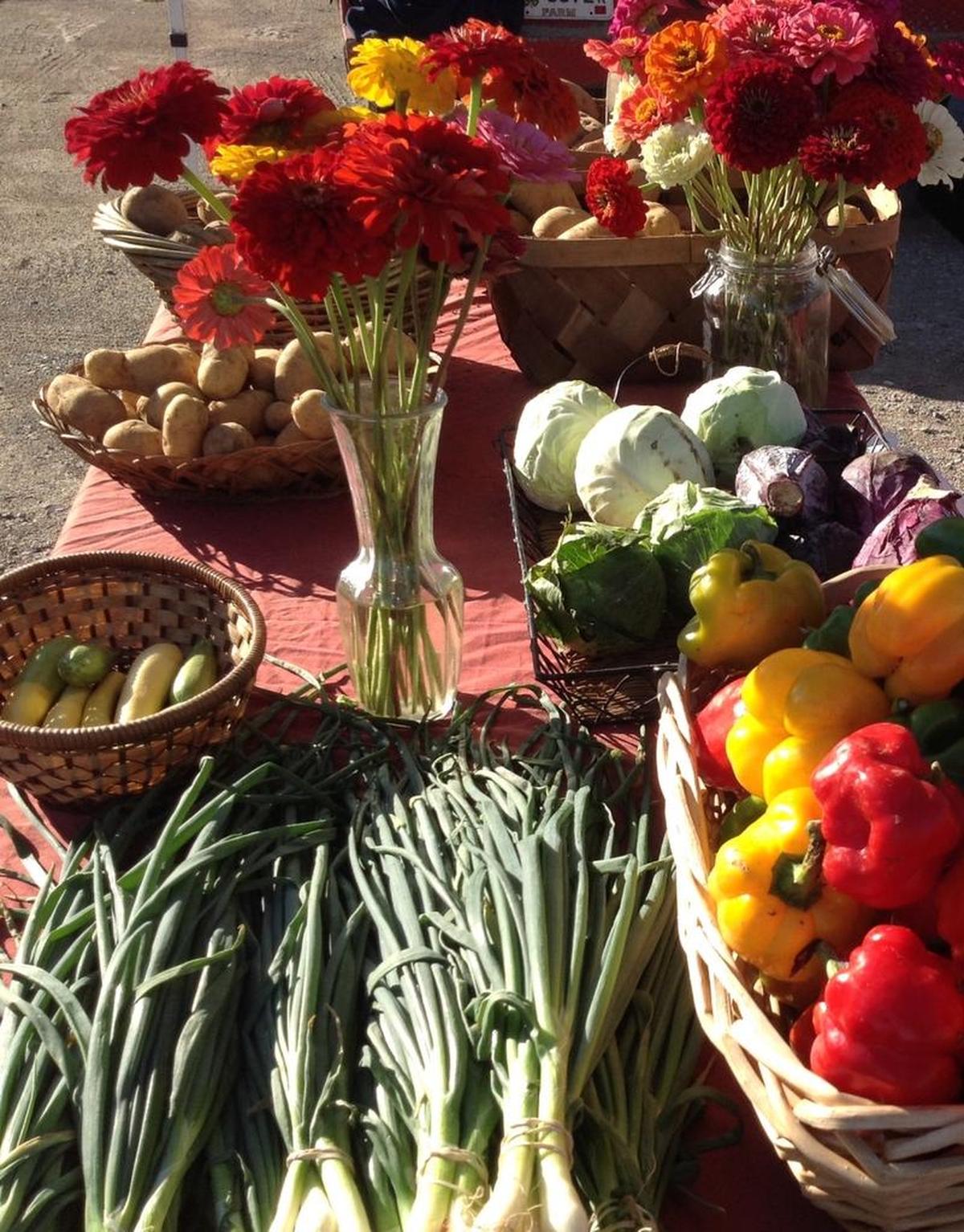 The farmers markets offer a wide range of produce, including flowers, meats and eggs.
