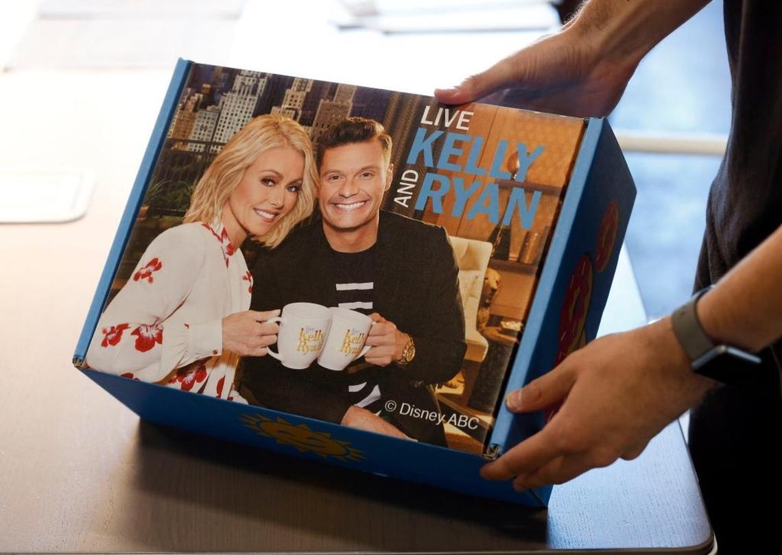 For the “Live Kelly and Ryan” Show, Fooji delivered custom gift boxes with coffee mugs, coffee and doughnuts.