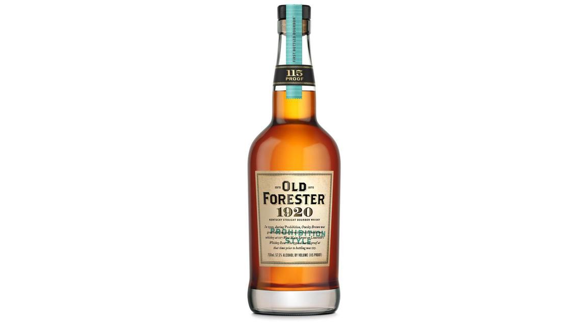 Old Forester 1920 Prohibition Style bourbon is 115 proof, with a suggested price of about $60.