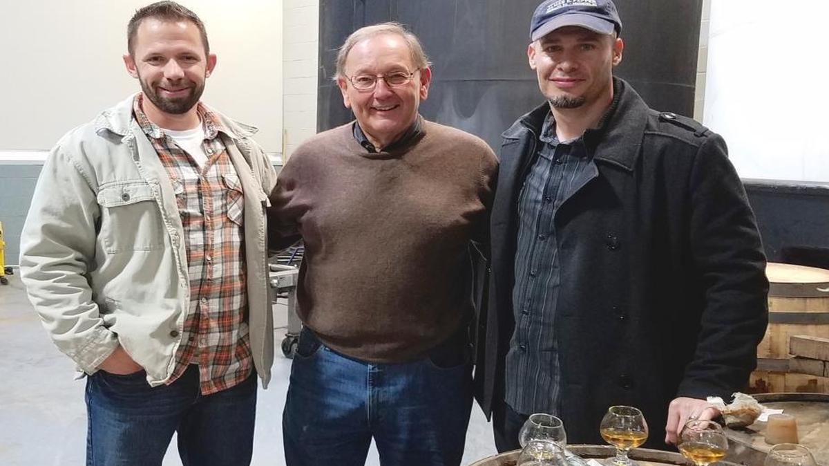 Aaron Schorsch (left), along with Amir Peay and Dave Scheurich, former master distiller at Woodford Reserve, who has been working on the James E. Pepper Distillery project.