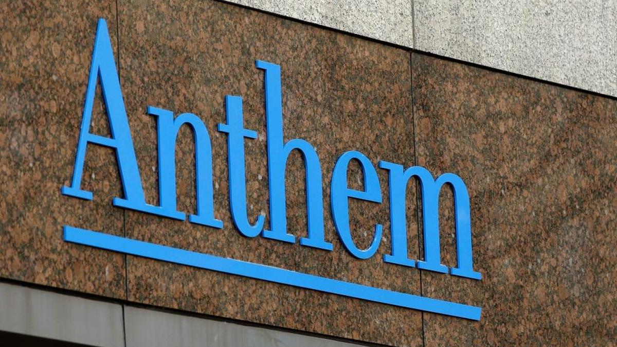This file photo shows the Anthem logo at the company’s corporate headquarters in Indianapolis. A federal judge rejected Anthem Inc.’s bid to buy rival health insurer Cigna Corp., saying the merger would likely lead to higher costs, less competition and diminished innovation.