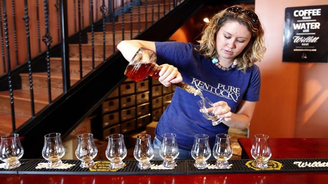 Bourbon specialist Christine Voll poured glasses of Willett bourbon for sampling at Willett Distillery in Bardstown during Bardstown’s 2013 Kentucky Bourbon Festival. At this year’s Bardstown Sampler, a spring event that’s part of the festival, attendees will be able to get a ride from Lyft if they imbibe too much.