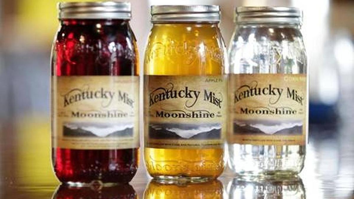 Grape, apple pie and corn mist at Kentucky Mist moonshine distillery in Whitesburg
