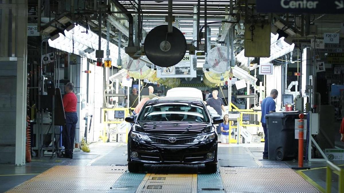 Georgetown’s Toyota plant is featured in a new video about America’s changing workforce. In this 2013 file photo, a Toyota Camry came off the assembly line in the plant in Georgetown.