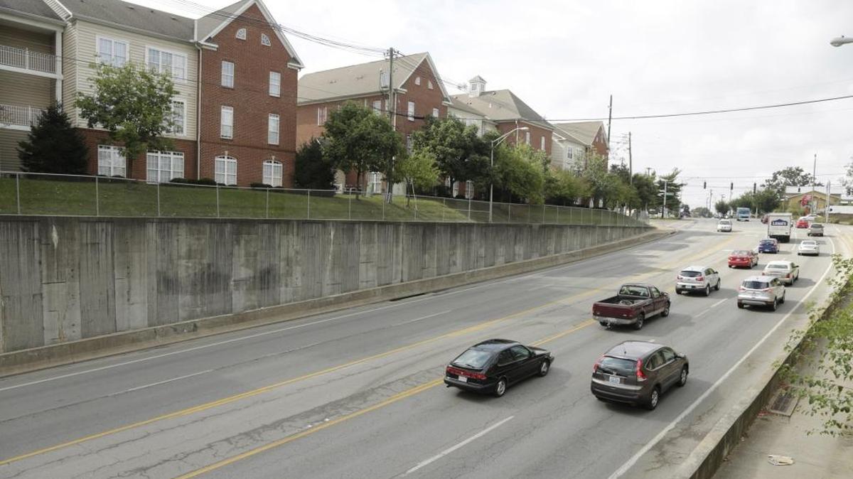 Newtown Crossing Apartments overlook South Broadway in Lexington. South Broadway corridor has grown in the past decade with construction apartments and restaurants.