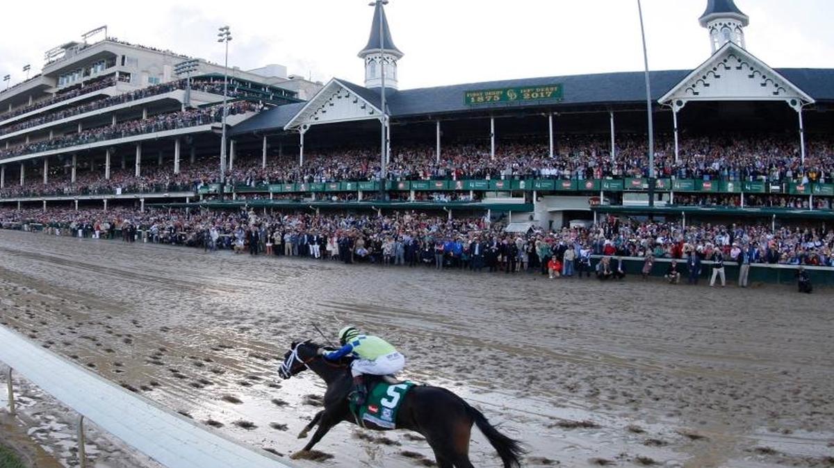 Analysts discussed Churchill Downs Inc., second-quarter profits Thursday. They are up 12 percent compared to the same quarter of 2016, to $78.3 million. The gains came largely from strong performance in betting and viewership for the annual Kentucky Derby and Kentucky Oaks in May. In this file photo, Always Dreaming with John R. Velazquez up at the sixteenth pole on his way to winning the 143rd running of the Kentucky Derby at Churchill Downs earlier this year.
