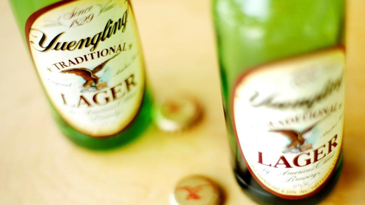Bottles of Yuengling beer displayed in Philadelphia.