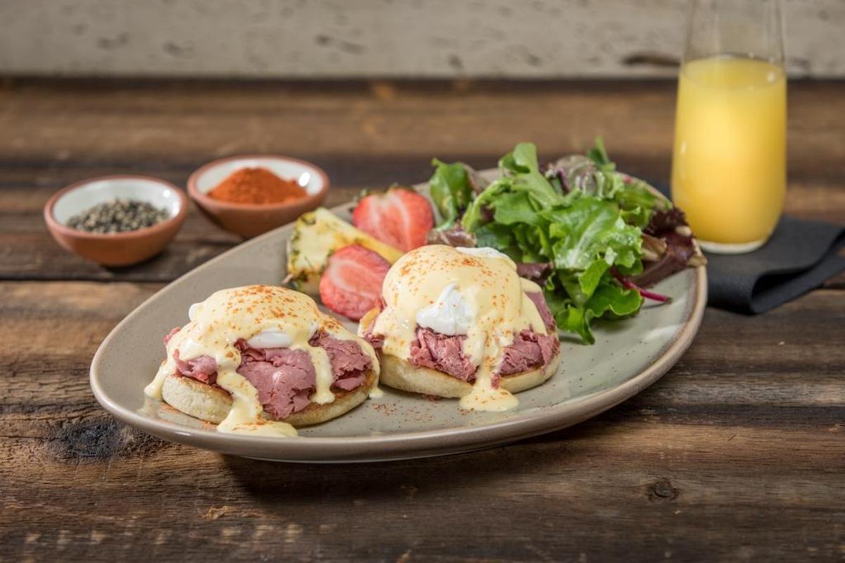 Kitchen 1883, named for the year Barney Kroger opened his first store in the Cincinnati area, serves American comfort food, such as the Union Benedict made with corned beef. It’s open for brunch on Saturday and Sunday and for lunch and dinner Tuesday through Friday.