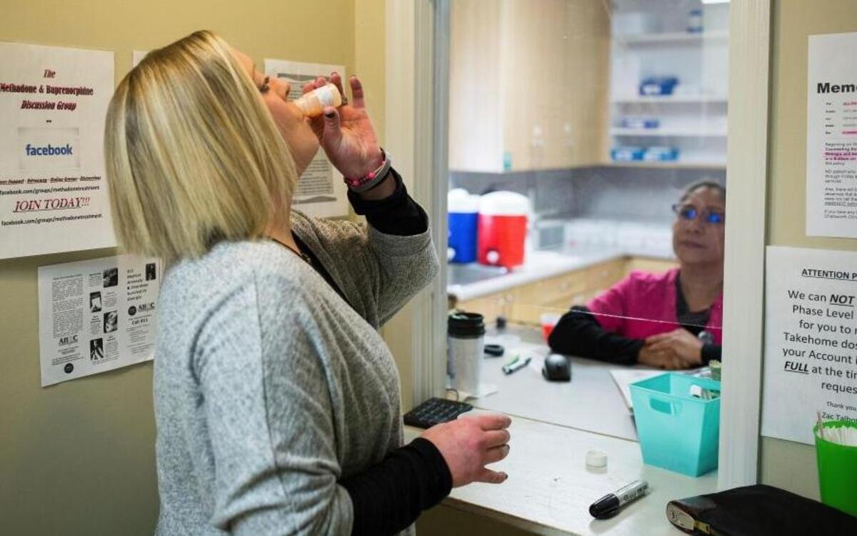 Ashley Gardner, 34, took a dose of methadone at Counseling Solutions of Chatsworth, Ga. Gardner, 34, said her addiction started in the seventh grade, when she wanted to numb the pain after she was sexually assaulted.