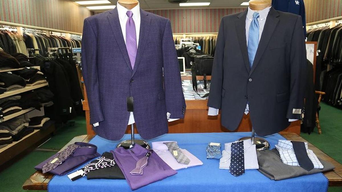 Colorful jackets and ties at Howard-Knight Tall & Big.