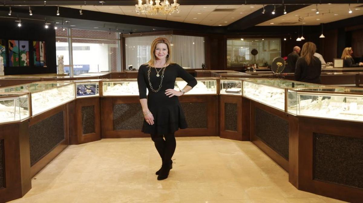 Shelia Bayes in her jewelry store at the Lexington Center on Dec. 2. Shelia Bayes Fine Jewelers plans to close the Civic Center location and move to The Summit after the new year.
