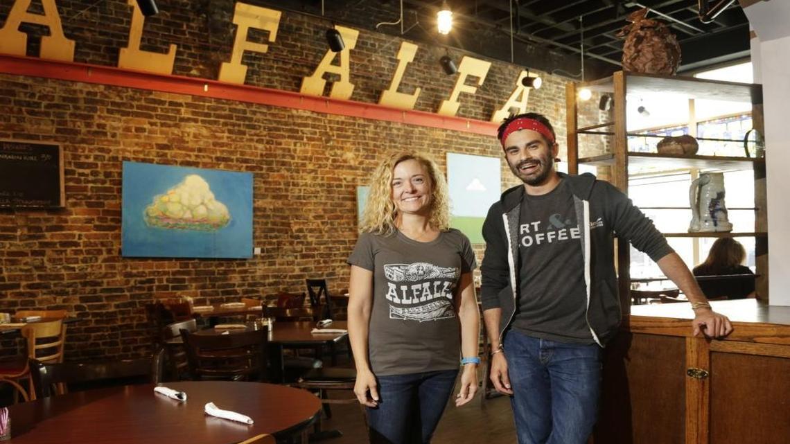 New owners Cameron Heathcoat, left, and Salvador Sanchez said they are keeping what made Alfalfa great but hope to bring in new energy and a fun atmosphere.