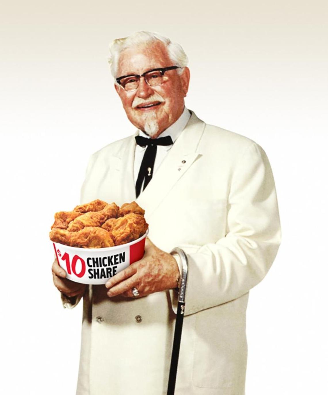 The original Col. Harland Sanders, founder of Kentucky Fried Chicken.