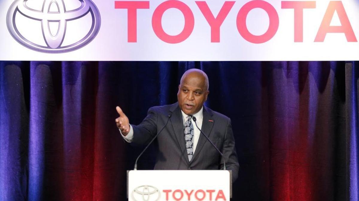 Toyota Motor Manufacturing Kentucky president Will James welcomed guests and media during a press conference to announce a large investment at TMMK in Georgetown earlier this year.