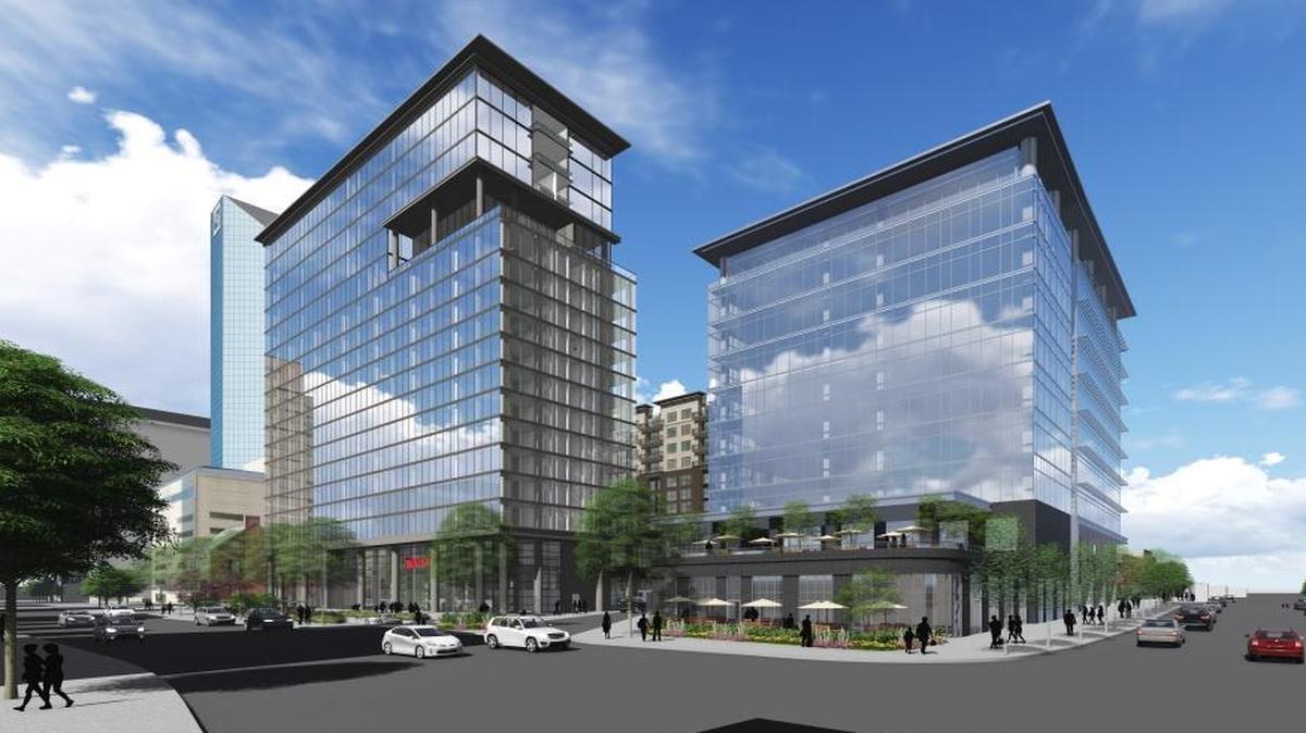 The latest rendering of the CentrePointe project was recently unveiled by developer Dudley Webb, who said the project will be largely completed by spring 2018.