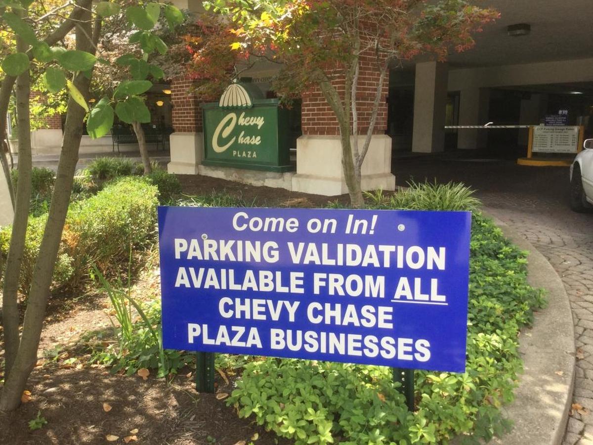 The parking garage at the Chevy Chase Plaza on the corner of Euclid and High has posted signs saying that those not shopping at their stores will have to pay.