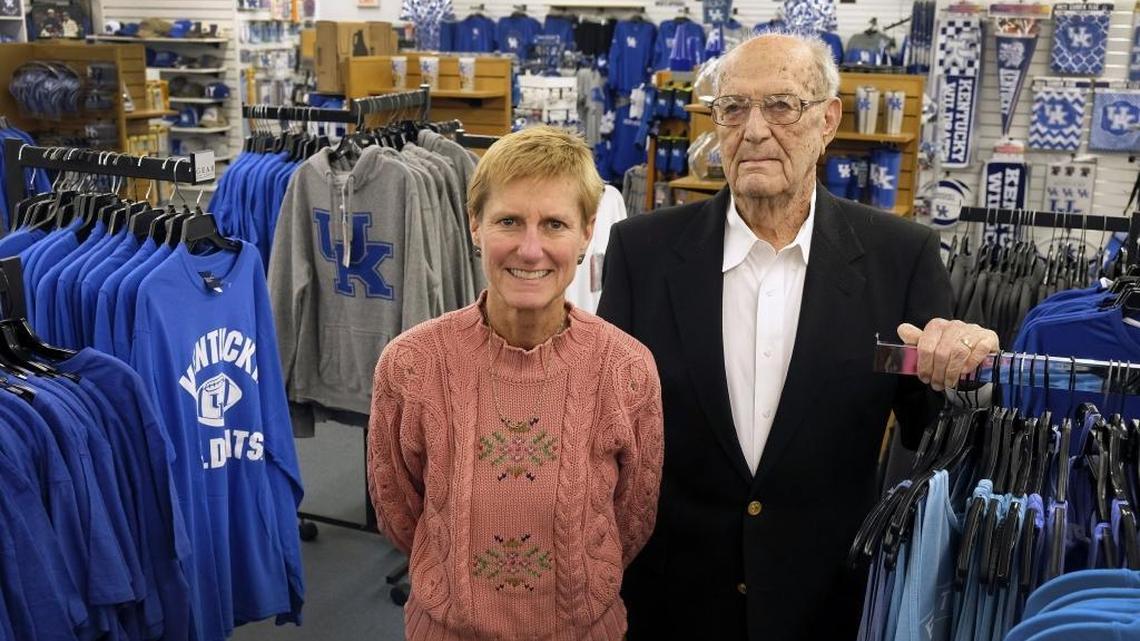 Carol Behr, vice president and general manager of Kennedy's Wildcat Den, and her father, Joe Kennedy, who founded the company as Kennedy’s Book Store in 1950.