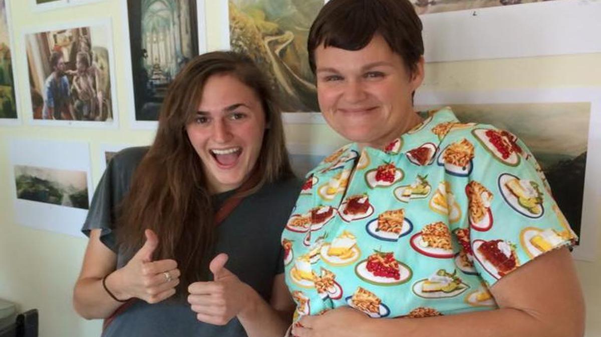 Olivia Lussi of Lussi Brown Coffee Bar with Rian Davis of Pig & Pepper sweet and savory pies.
