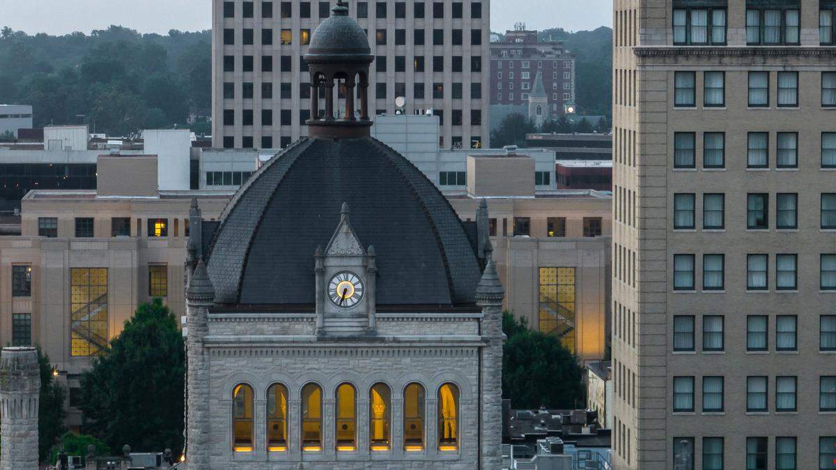 Downtown Lexington, Ky., is photographed on Wednesday, Aug. 2, 2023.