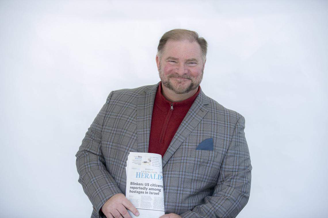 Lexington Herald-Leader executive editor Richard A. Green is photographed at the paper’s newsroom in Lexington, Ky., on Tuesday, Oct. 10, 2023.