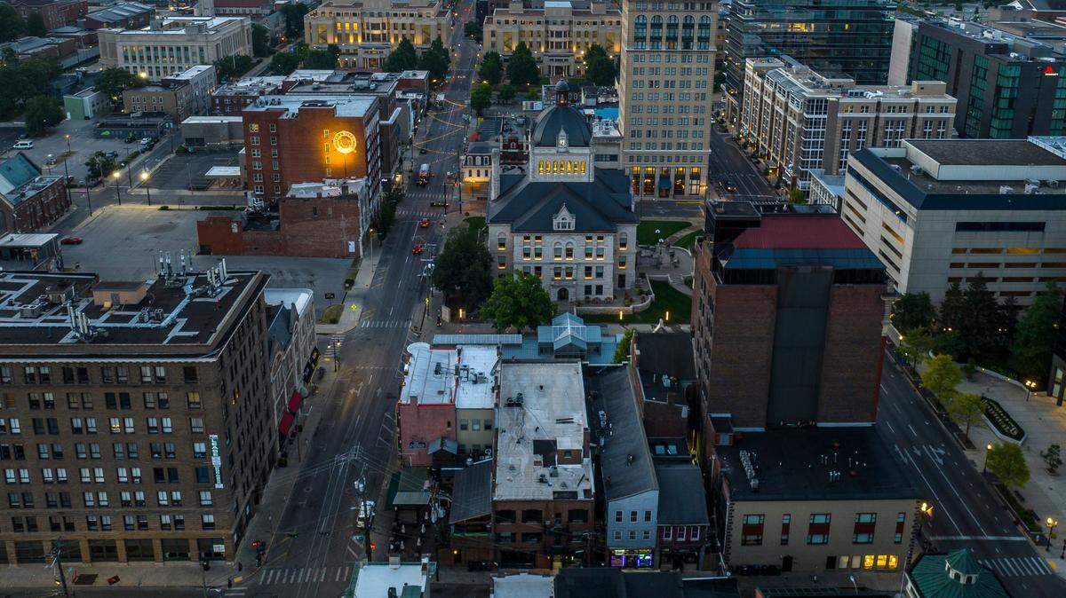 Downtown Lexington, Ky., is photographed on Wednesday, Aug. 2, 2023.