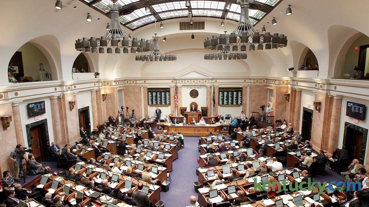 Lawmakers discussed the budget bill on the floor of the House of Representatives at the Capitol in Frankfort, Ky., on March 13, 2014. Photo by Pablo Alcala | Staff