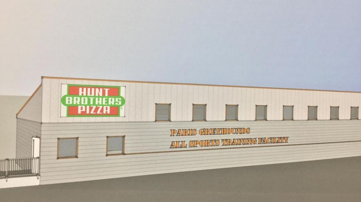 A rendering offered a look at the the planned all-sports training facility for the Paris Independent Schools. Plans for the building were formally announced on Friday.