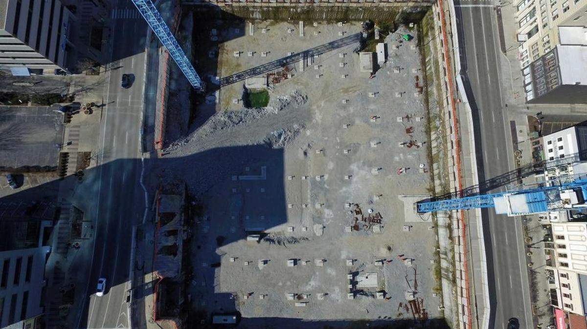 Aerial photo of the CentrePointe site in downtown Lexington.