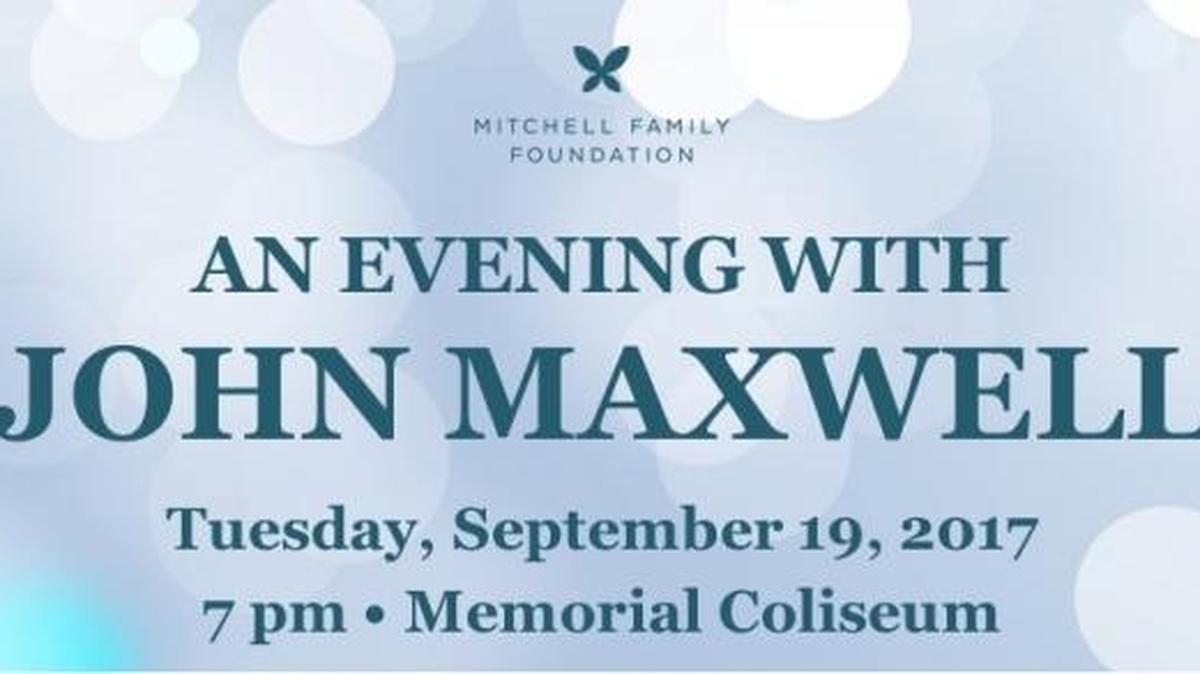 An Evening with John Maxwell will be Sept. 19 at Memorial Coliseum