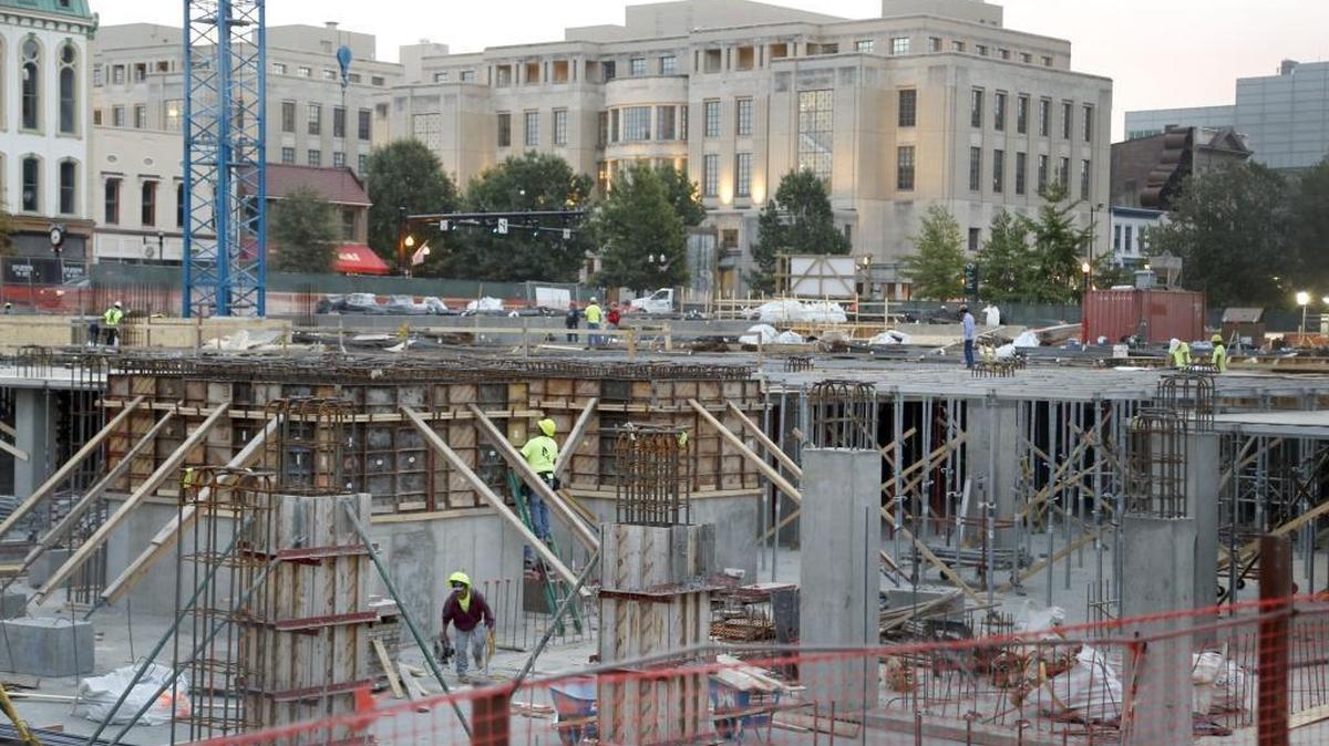 Construction continued on the CentrePointe development in downtown Lexington.