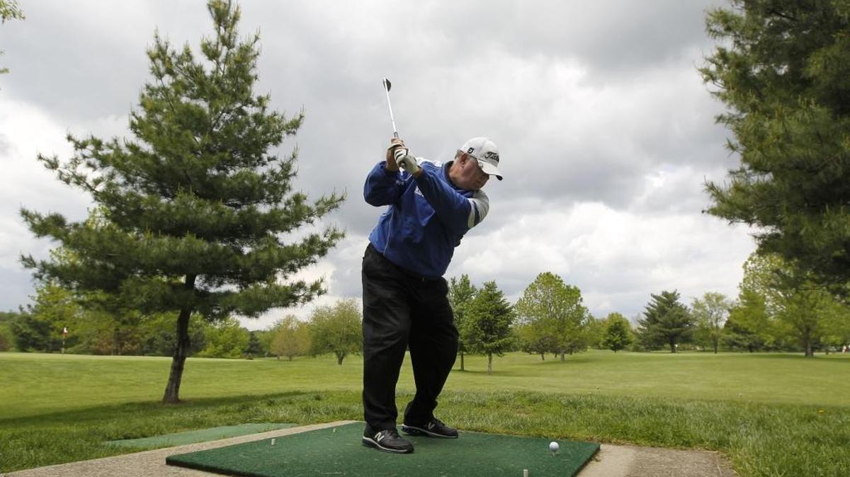 Frank Rambo teed off at the Meadowbrook Golf Course, 400 Wilson Downing Road in Lexington, on May 6, 2011.