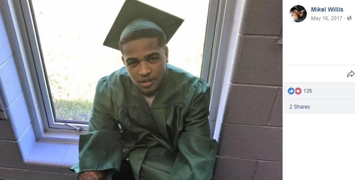 A graduation photo of Mikel Willis from his Facebook page.