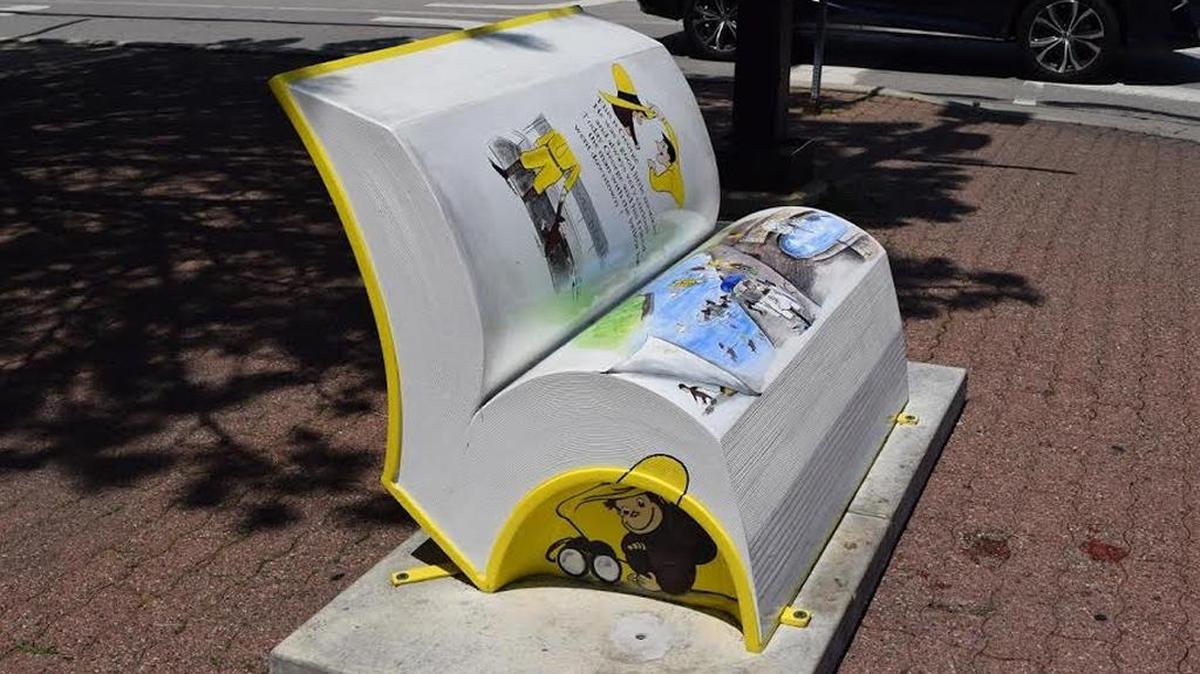This Curious George bench was part of an installation in Naperville, Ill., last summer.