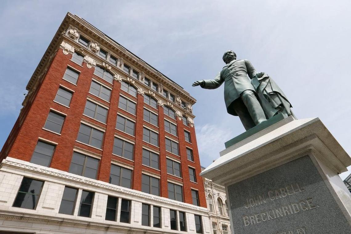 The John Breckinridge statue in Cheapside park next to the former Fayette County Courthouse on West main at North Upper St. in Lexington.