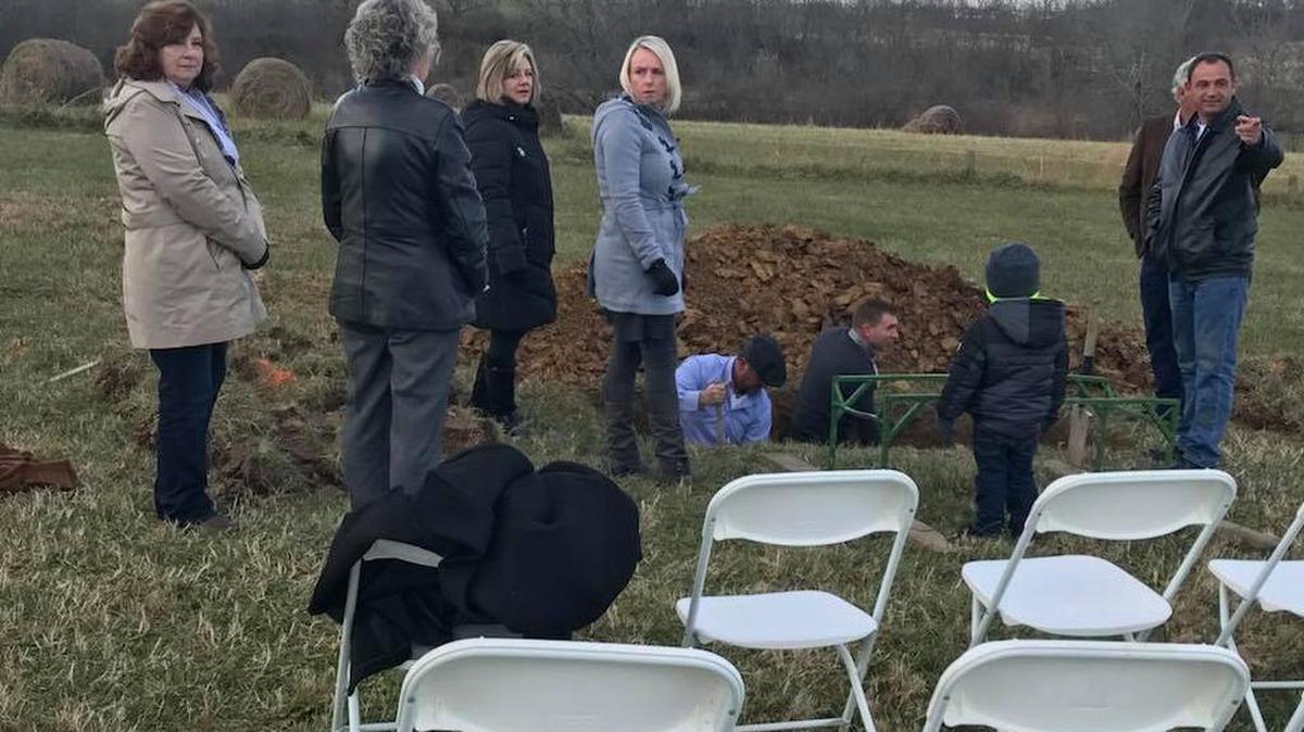 Family members and others dug the grave for Krystina Gilbert, 33, who died after a long battle with cancer, her family has said. The grave wasn’t finished when the family arrived for the burial.