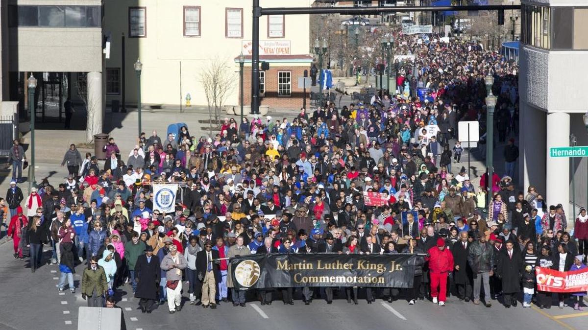 Hundreds of people took part last year in the Martin Luther King. Jr. Day march in downtown Lexington.