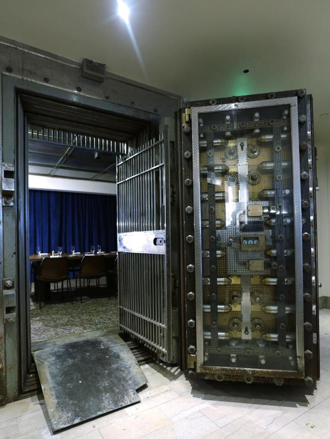 A bank vault has been repurposed into a private dining area at Lockbox.