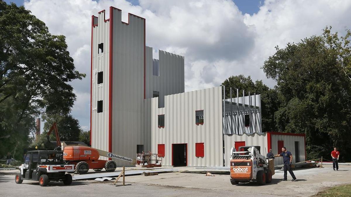 The new Lexington fire department training tower at the Fire Training Center on Old Frankfort Pike was almomst complete last September. The previous tower, which had been condemned, was torn down in 2012.