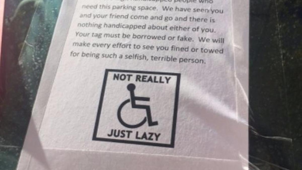 Lexi Baskin had this, and other images, taped to her car.