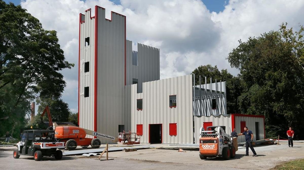 The new Lexington Fire Department training tower under construction at the Fire Training Center on Old Frankfort Pike.